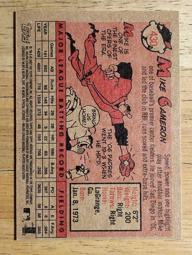 2007 Topps Heritage #430 Mike Cameron