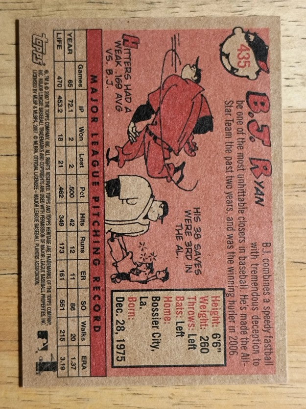 2007 Topps Heritage #435 B.J. Ryan