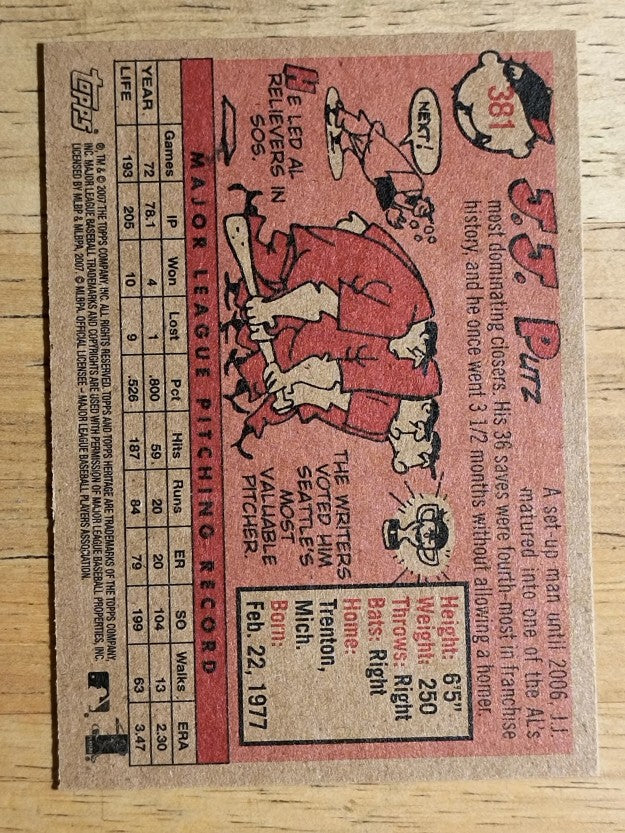 2007 Topps Heritage #381 J.J. Putz