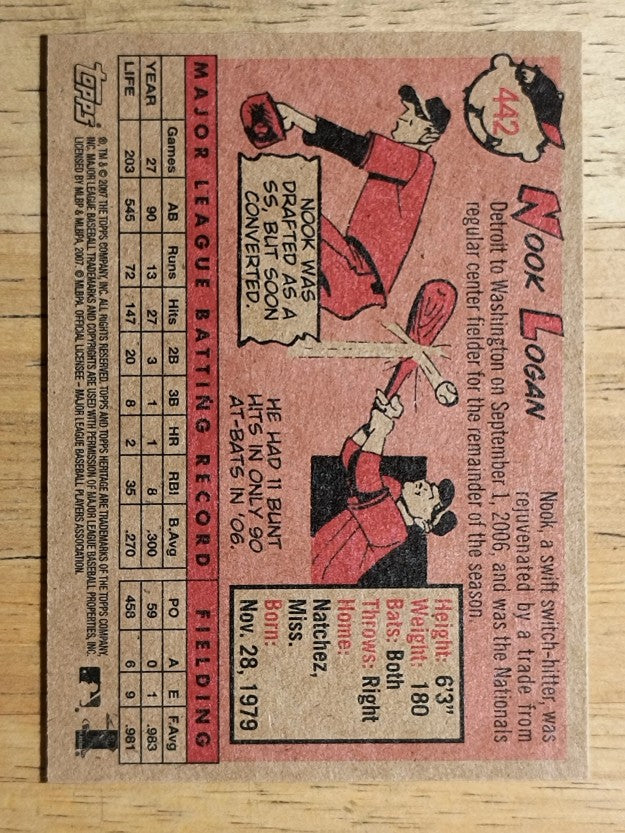2007 Topps Heritage #442 Nook Logan