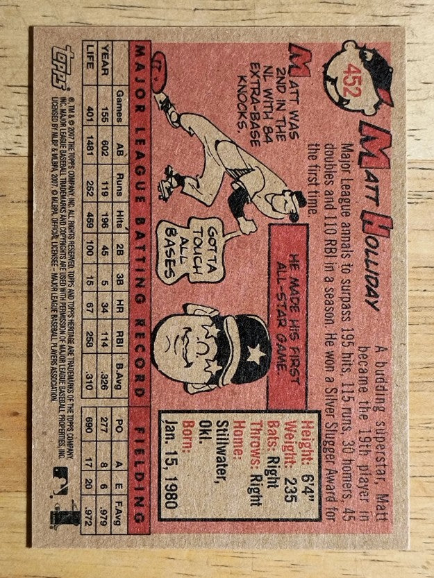 2007 Topps Heritage #452 Matt Holliday