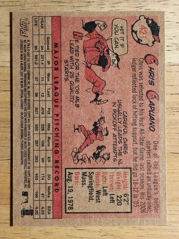 2007 Topps Heritage #421 Chris Capuano