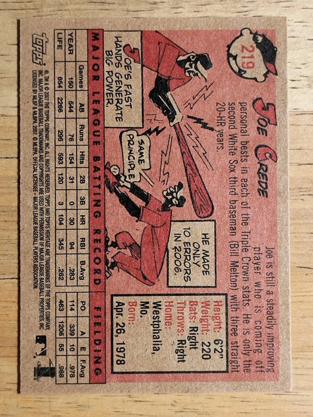 2007 Topps Heritage #219 Joe Crede