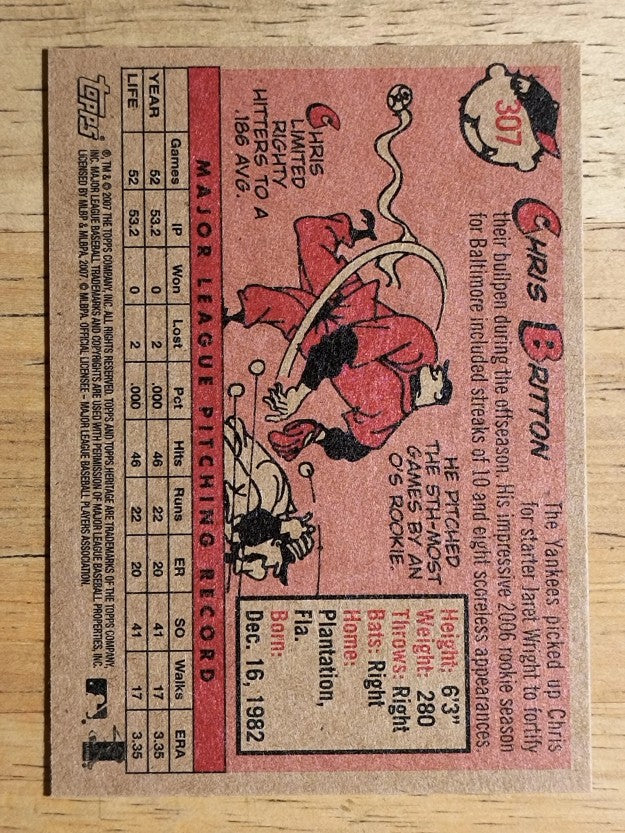 2007 Topps Heritage #307 Chris Britton