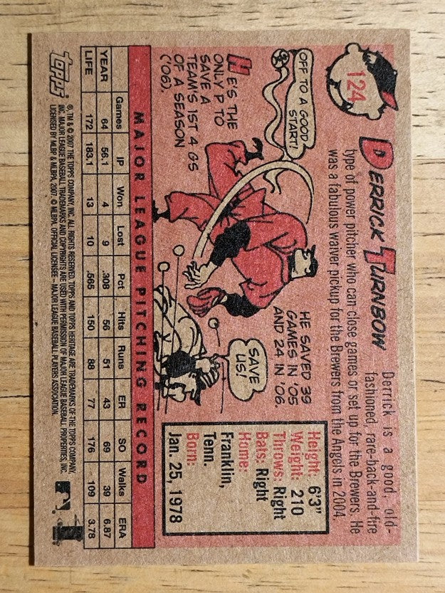 2007 Topps Heritage #124 Derrick Turnbow