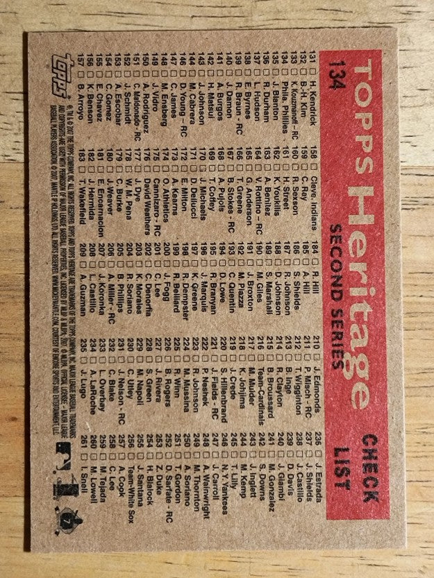 2007 Topps Heritage #134 Philadelphia Phillies TC