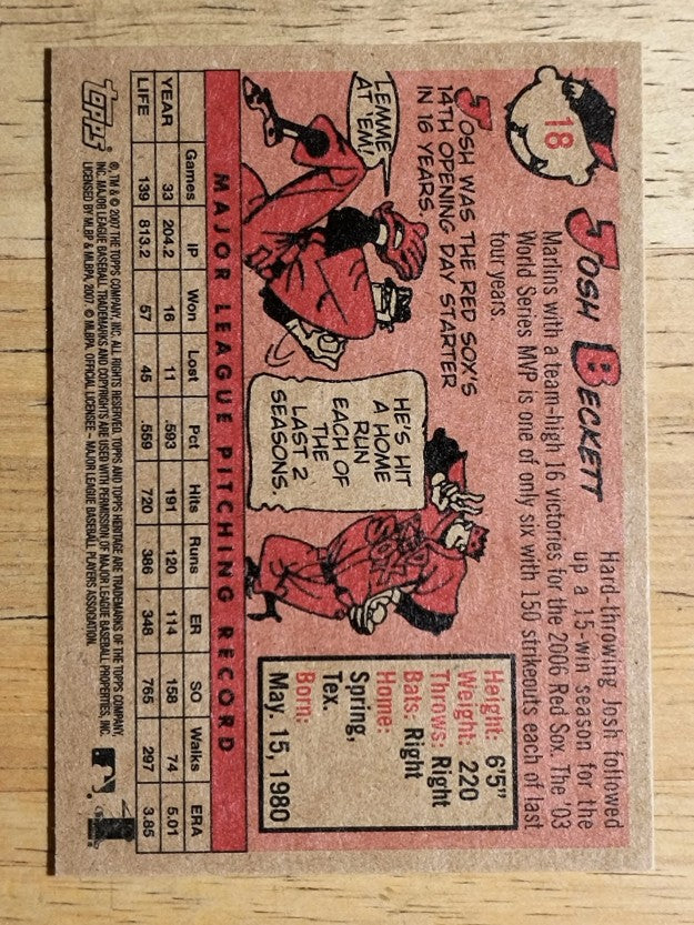 2007 Topps Heritage #18 Josh Beckett