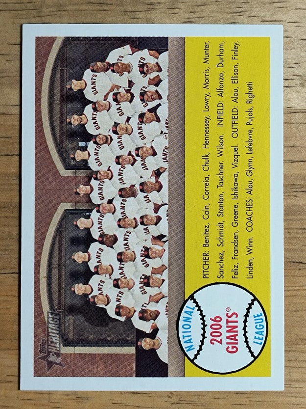 2007 Topps Heritage #19 San Francisco Giants TC