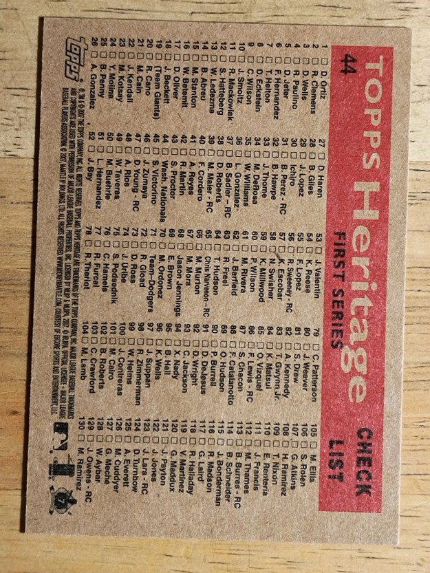 2007 Topps Heritage #44 Washington Nationals TC