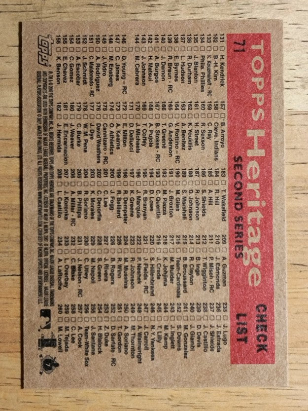 2007 Topps Heritage #71 Los Angeles Dodgers TC
