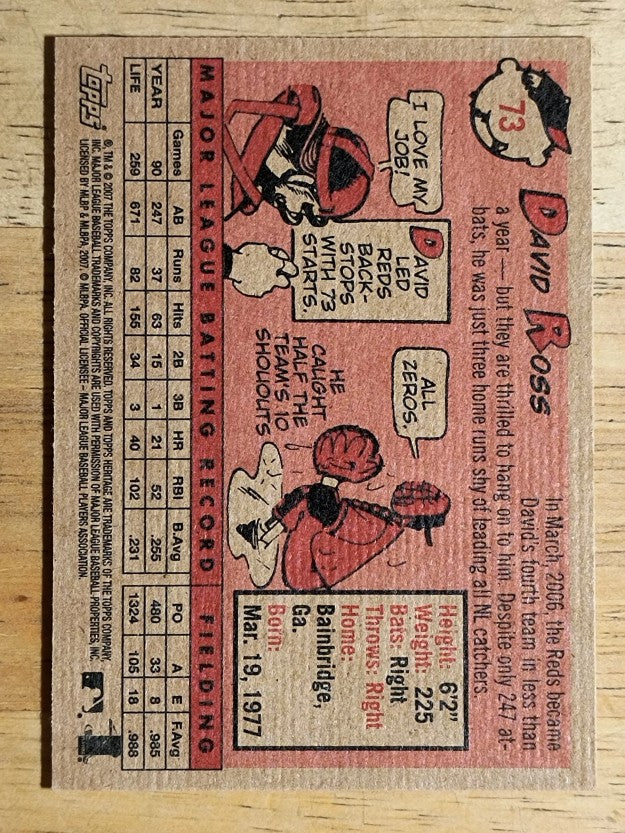 2007 Topps Heritage #73 David Ross