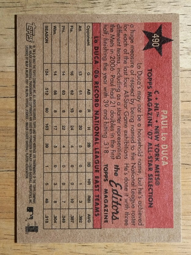 2007 Topps Heritage #490 Paul LoDuca AS