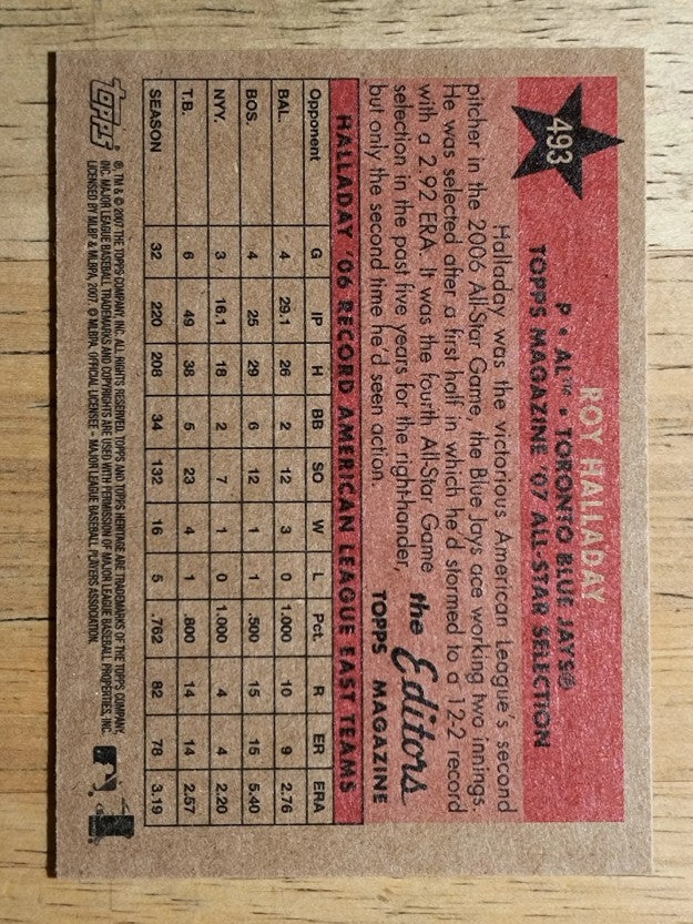 2007 Topps Heritage #493 Roy Halladay AS