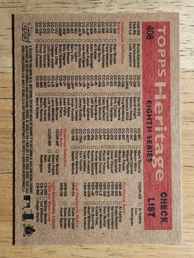 2007 Topps Heritage #408 Baltimore Orioles TC