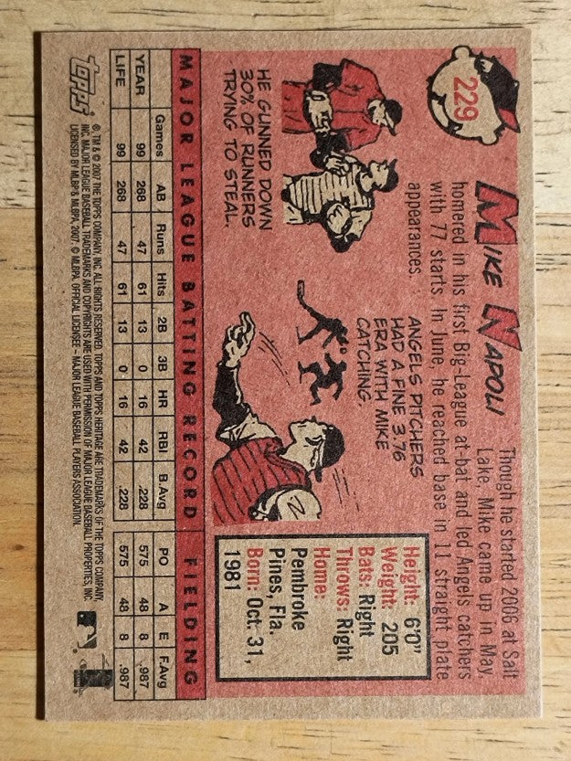 2007 Topps Heritage #229 Mike Napoli