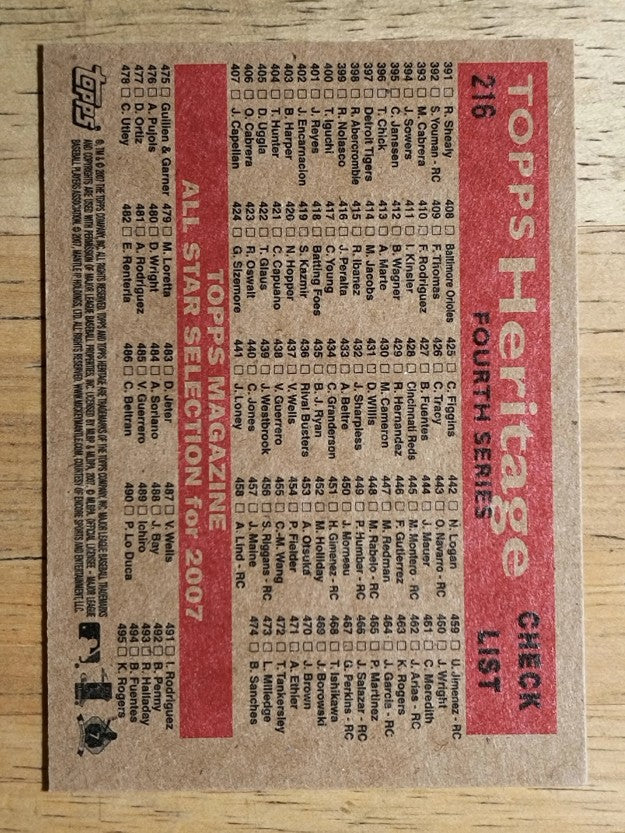 2007 Topps Heritage #216 St. Louis Cardinals TC