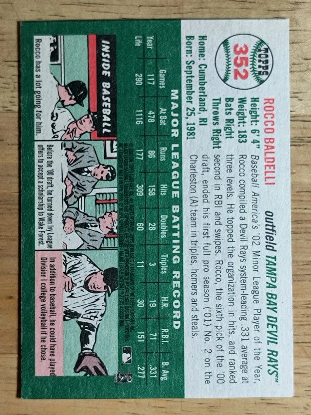 2003 Topps Heritage #352 Rocco Baldelli