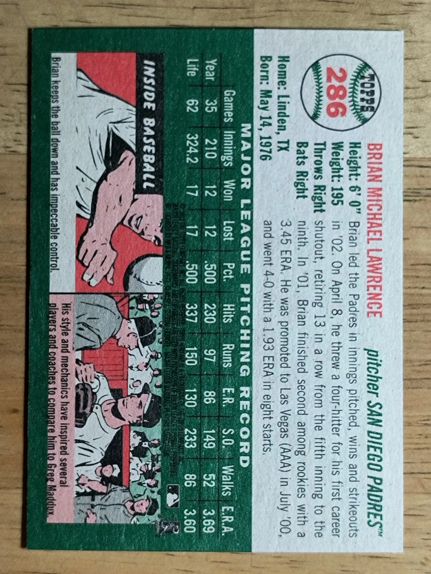 2003 Topps Heritage #286 Brian Lawrence