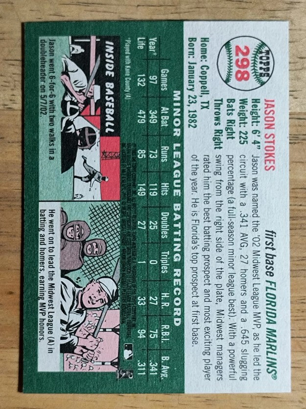 2003 Topps Heritage #298 Jason Stokes