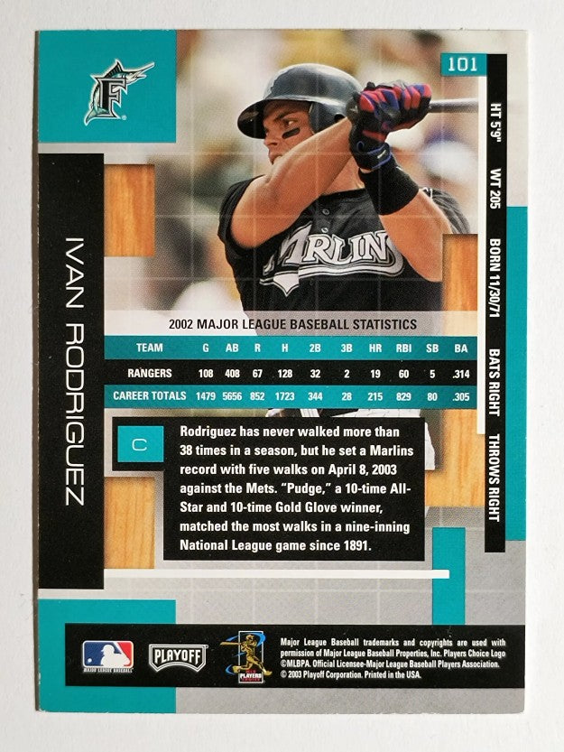 2003 Absolute Memorabilia #101 Ivan Rodriguez