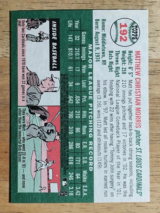 2003 Topps Heritage #192 Matt Morris