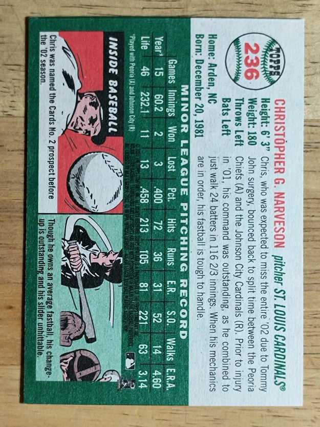 2003 Topps Heritage #236 Chris Narveson