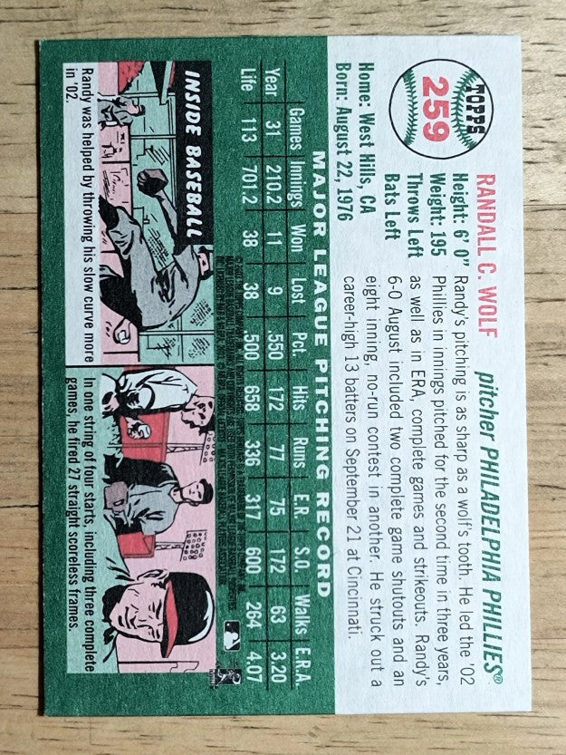 2003 Topps Heritage #259 Randy Wolf