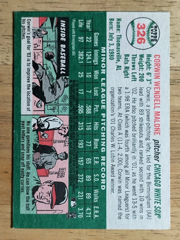 2003 Topps Heritage #326 Corwin Malone