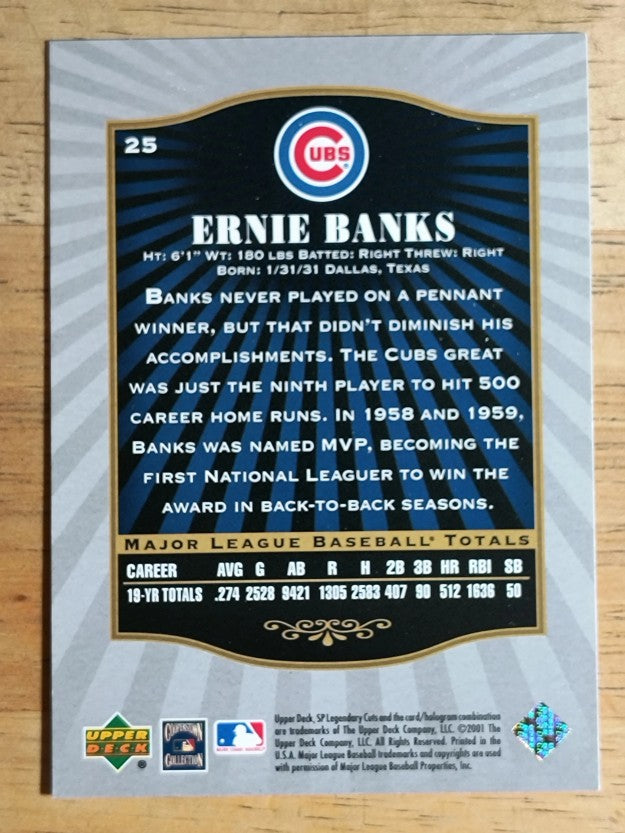 2001 SP Legendary Cuts #25 Ernie Banks