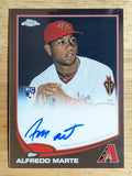 2013 Topps Chrome Rookie Autographs #189 Alfredo Marte
