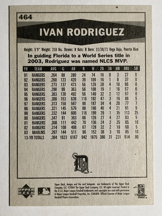 2004 Upper Deck Vintage #464 Ivan Rodriguez