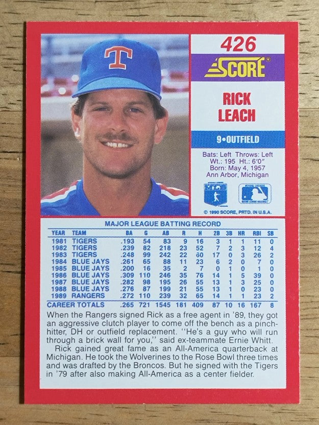 1990 Score #426 Rick Leach