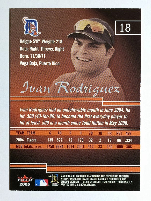 2005 Fleer Showcase #18 Ivan Rodriguez