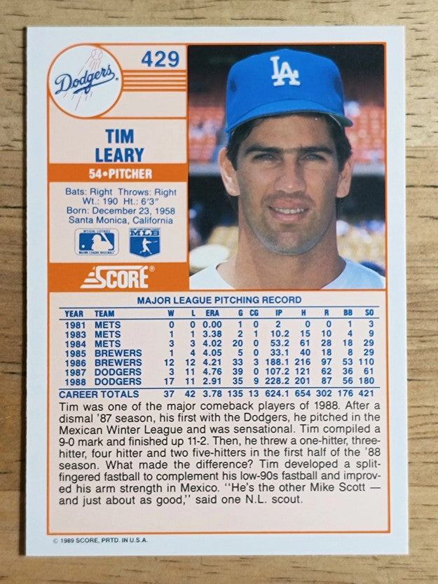1989 Score #429 Tim Leary