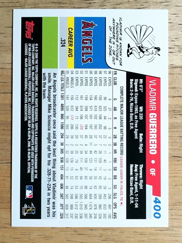 2006 Topps #400 Vladimir Guerrero