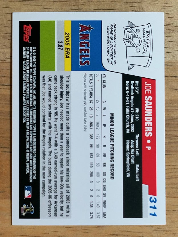 2006 Topps #311 Joe Saunders