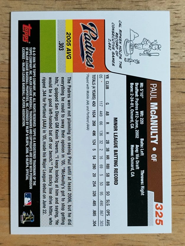 2006 Topps #325 Paul McAnulty