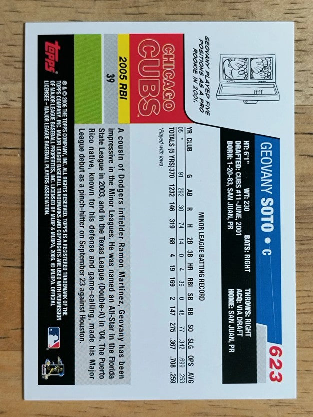 2006 Topps #623 Geovany Soto