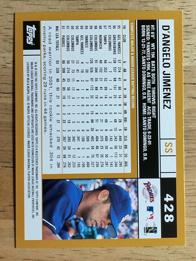 2002 Topps #428 D'Angelo Jimenez