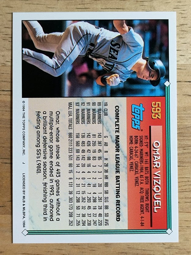 1994 Topps #593 Omar Vizquel
