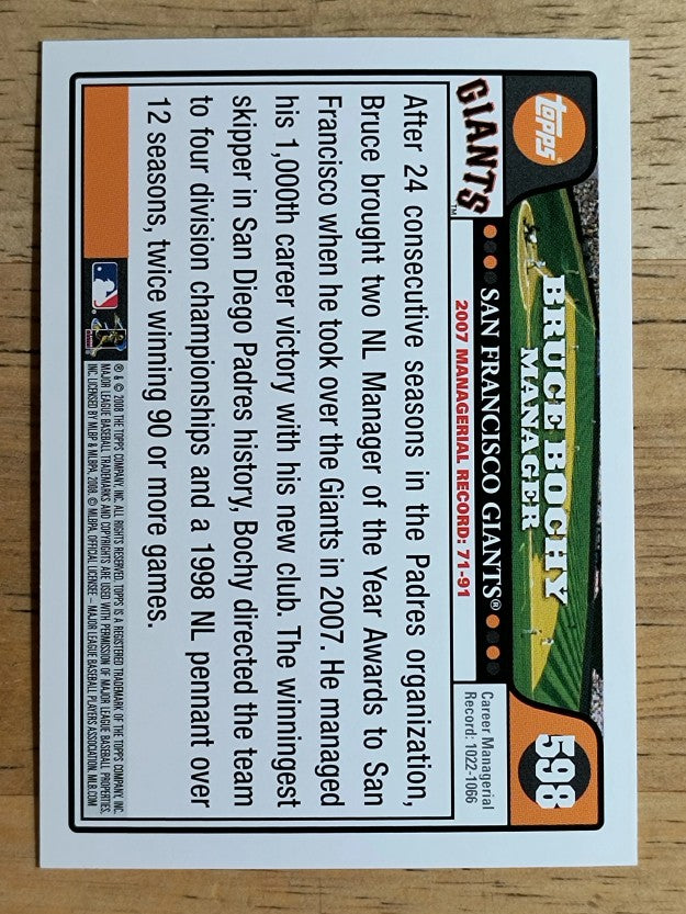 2008 Topps #598 Bruce Bochy