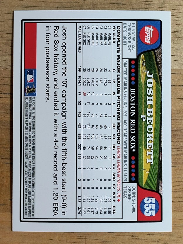 2008 Topps #555 Josh Beckett