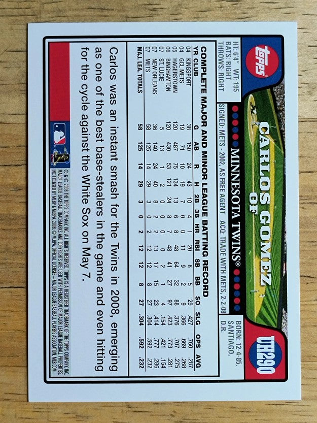 2008 Topps Update #UH290 Carlos Gomez