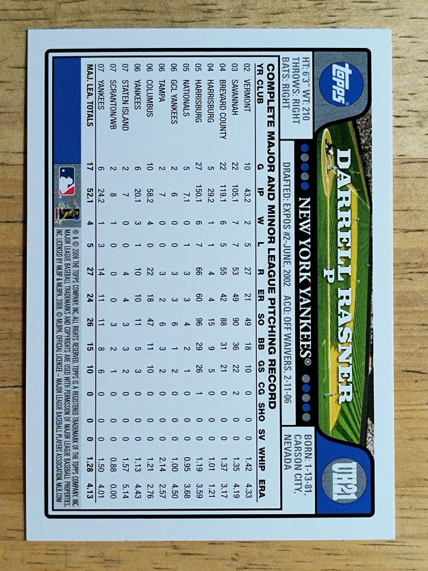 2008 Topps Update #UH21 Darrell Rasner