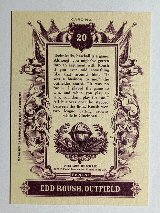 2013 Panini Golden Age #20 Edd Roush
