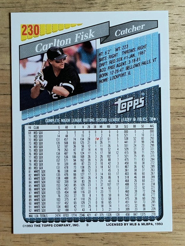 1993 Topps #230 Carlton Fisk