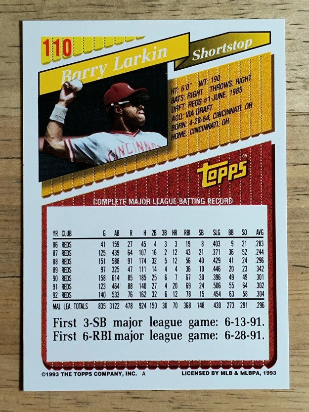 1993 Topps #110 Barry Larkin