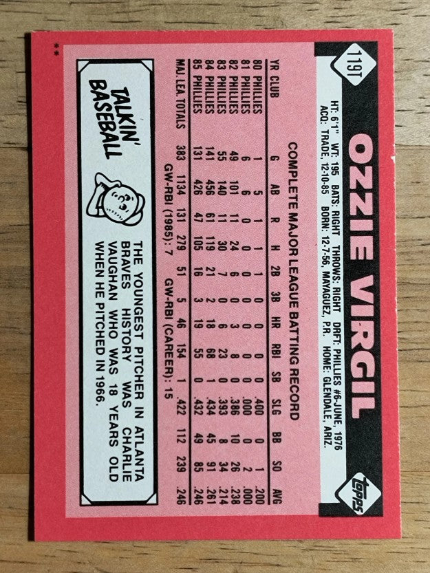 1986 Topps Traded #119T Ozzie Virgil