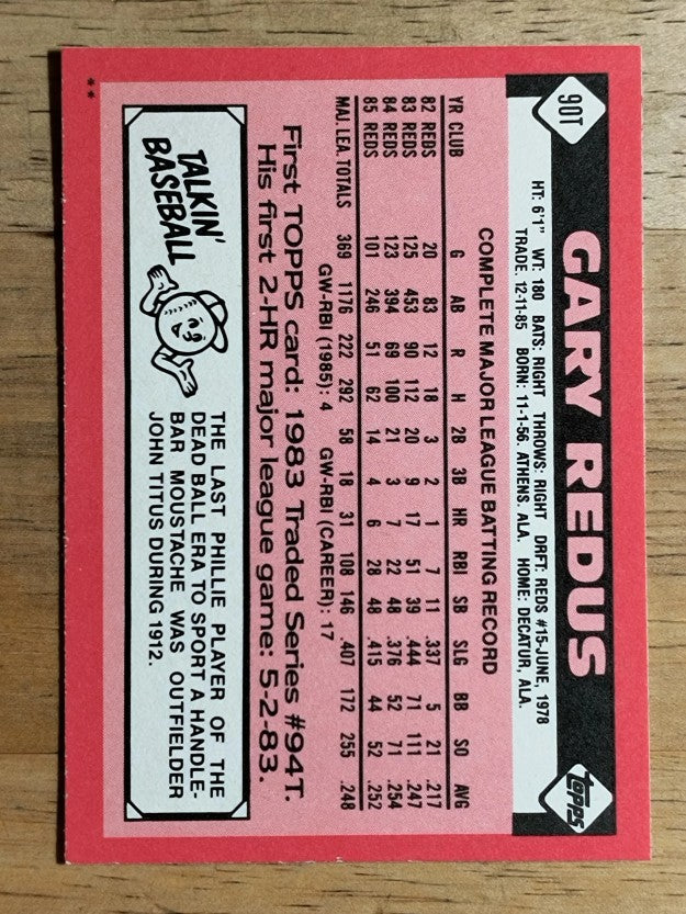 1986 Topps Traded #90T Gary Redus