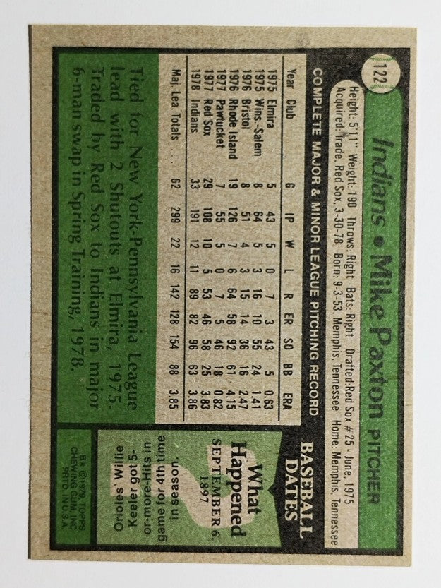 1979 Topps #122 Mike Paxton (EXMT)